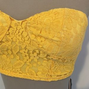 Yellow Lace Crop top